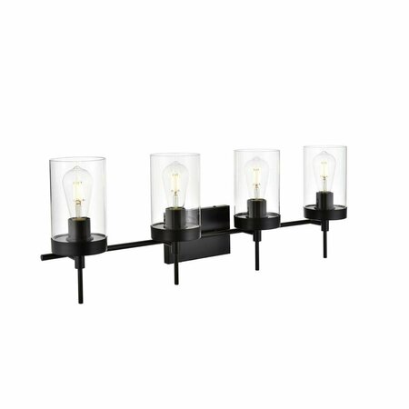 CLING 110 V E26 Four Light Vanity Wall Lamp, Black CL3498383